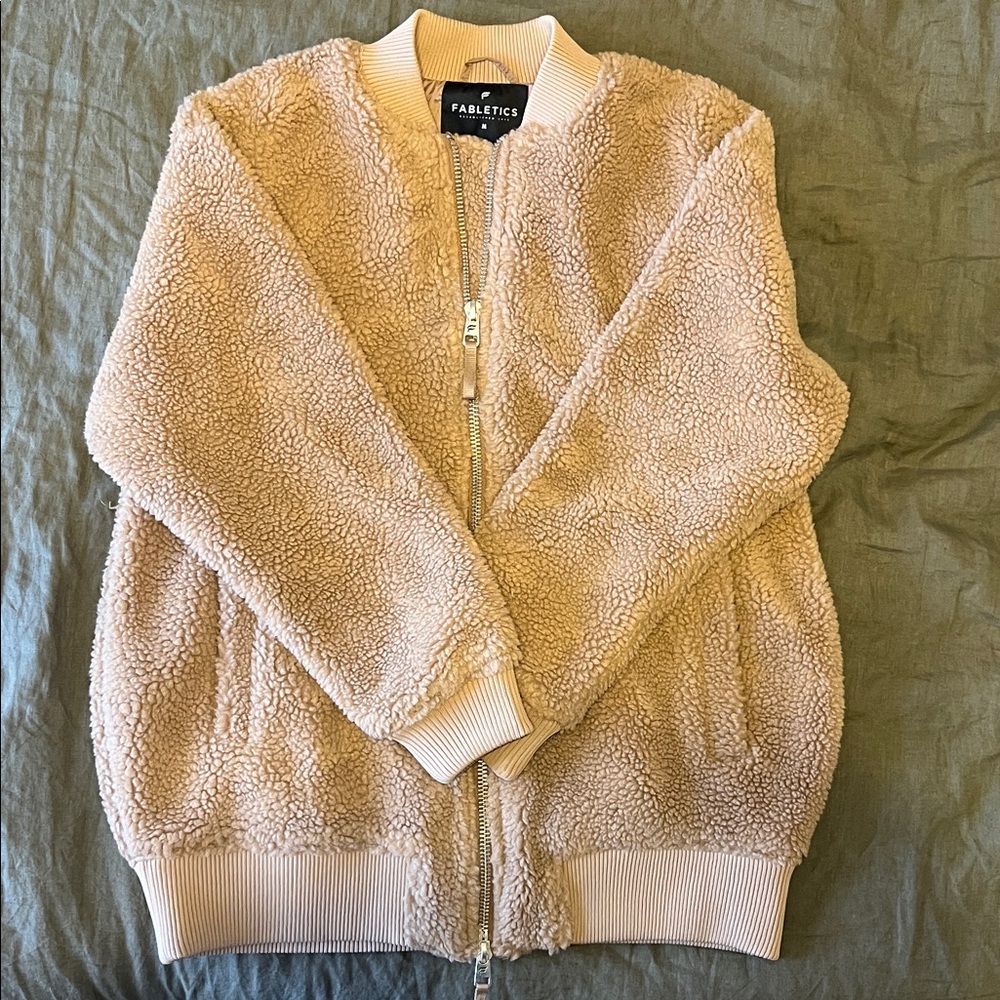 Fabletics Women's Tan Teddy Jacket